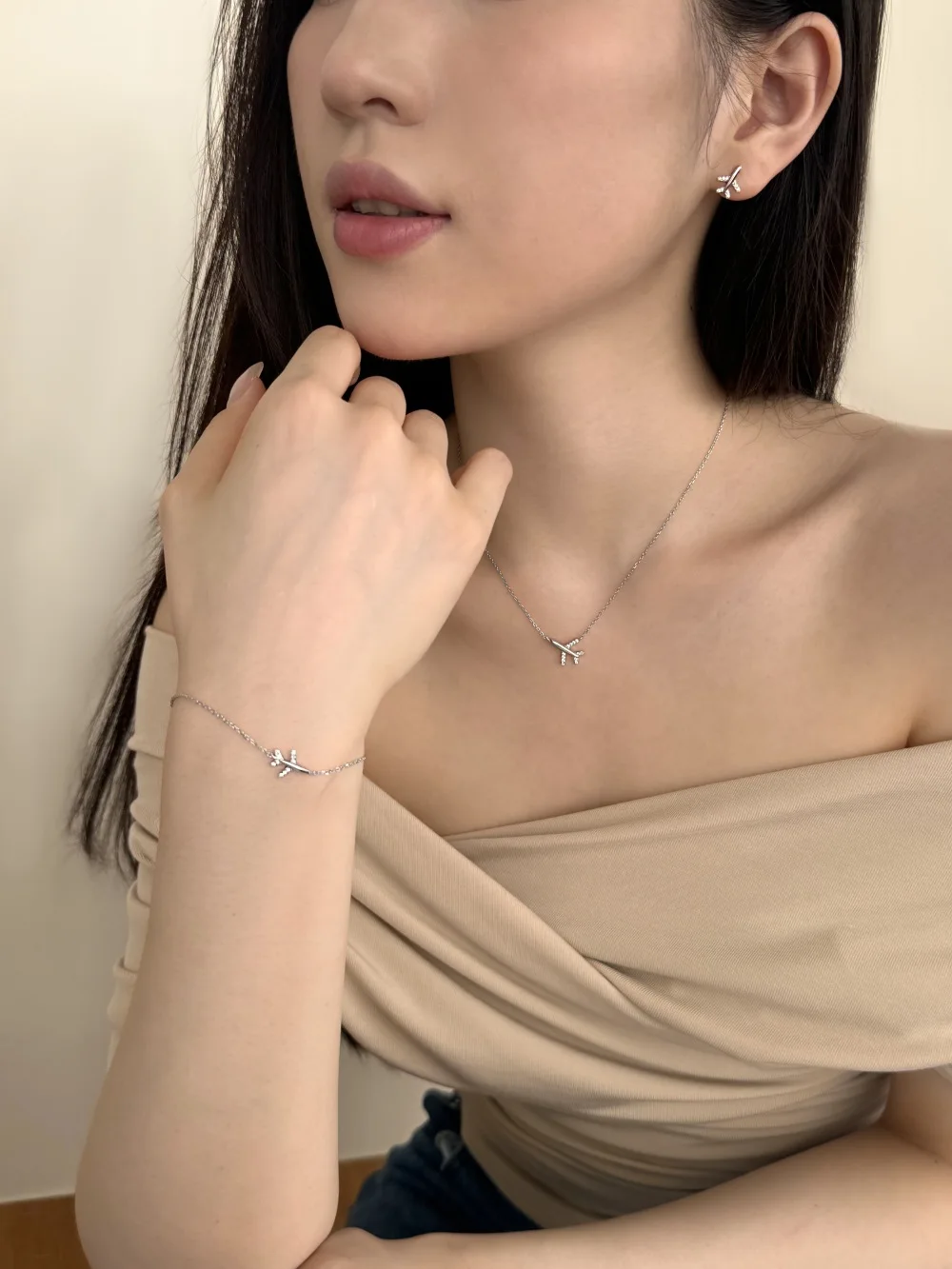 KAKODIY Luxury Matte 925 Sterling Silver 18K Gold Plated Necklace Chain Fine Jewelry Aircraft Pendant Women's Necklace detail 5