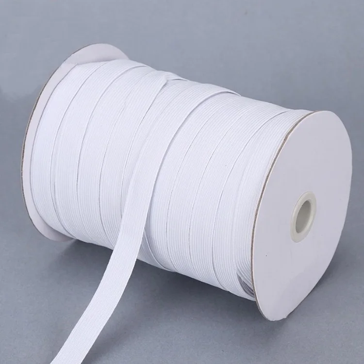 1/4(6mm) White black elastic band high quality 1roll 90meters