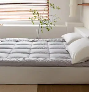 Comfortable Eco-Friendly Hotel Mattress Topper Mattress Pad Bed Mat Quilted 100% Polyester Fabric All-Season 200TC Thread Count