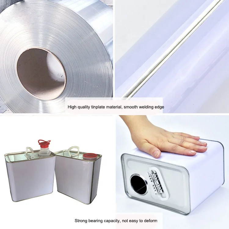 1L-20L Rectangular Metal Tin Can Easy Open Screw Top with Plastic Lid for Chemical Paint Oil and Other Products
