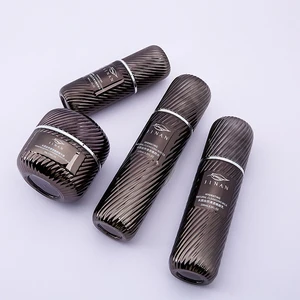 Luxurious 30ml-100ml Black Glass Cream Jar Packaging Set with 30g-50g Skincare Lotion Bottle Pump for Face Cream