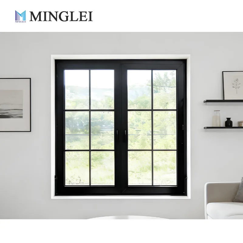 NFRC規格 欧州スタイル エネルギー効率の高い断熱アルミトリプルガラス入り傾斜開閉窓（グリッド付き）