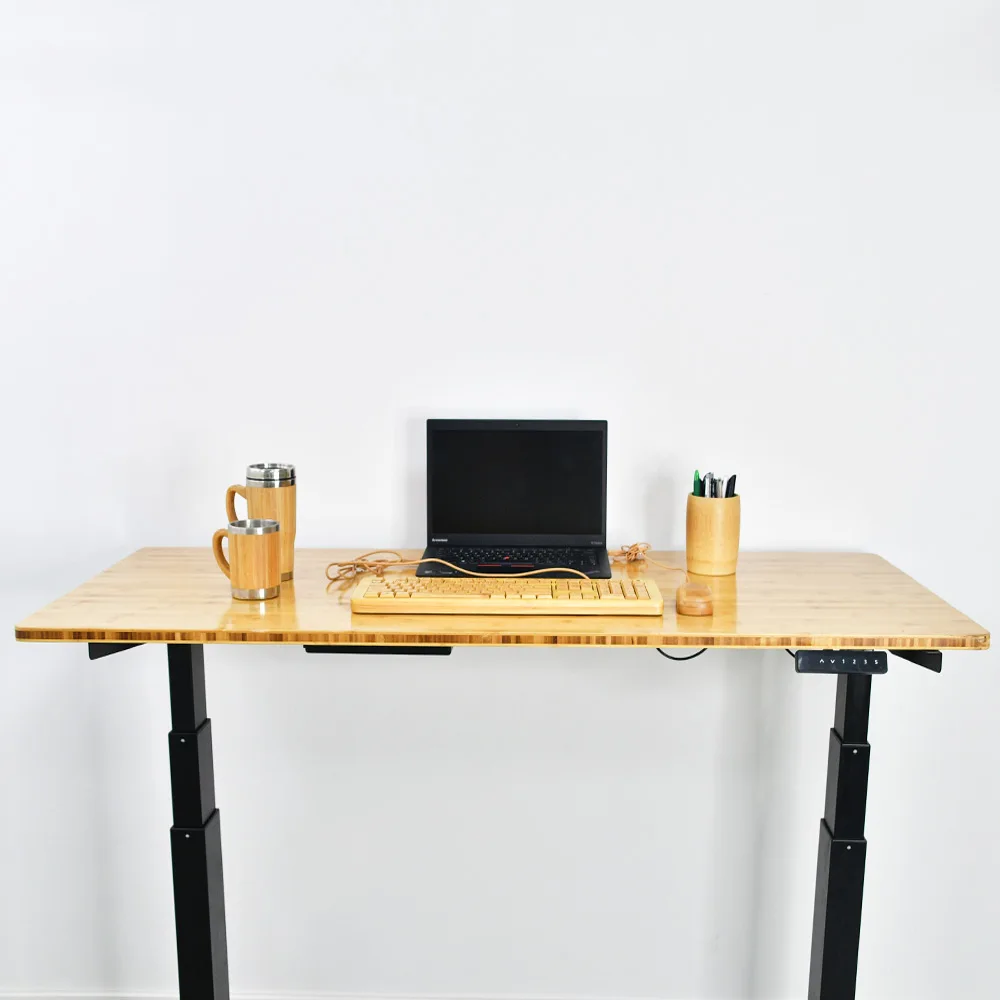 
 Bamboo coffee table Stable lifting Desk Silent Home Office Height Adjustable Computer Smart Electric Sit Stand Up Bamboo Desk  