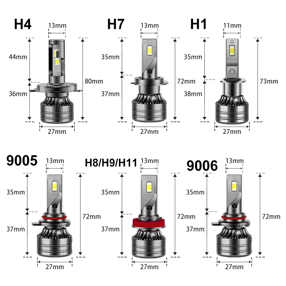 Auto Lighting Systems 120w 22000lm H7 Bulbs Headlights Lamp H1 H4 H11 ...