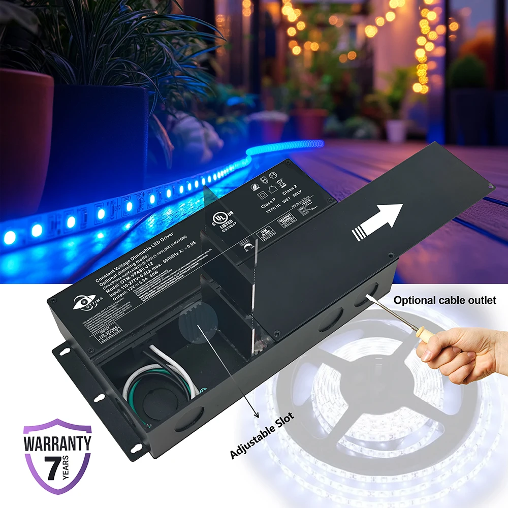 Led Lighting Power Supply UL Triac 0-10v 1-10v 5 in 1 Dimmable 60W LED Transformer LED Strip Lighting Drivers