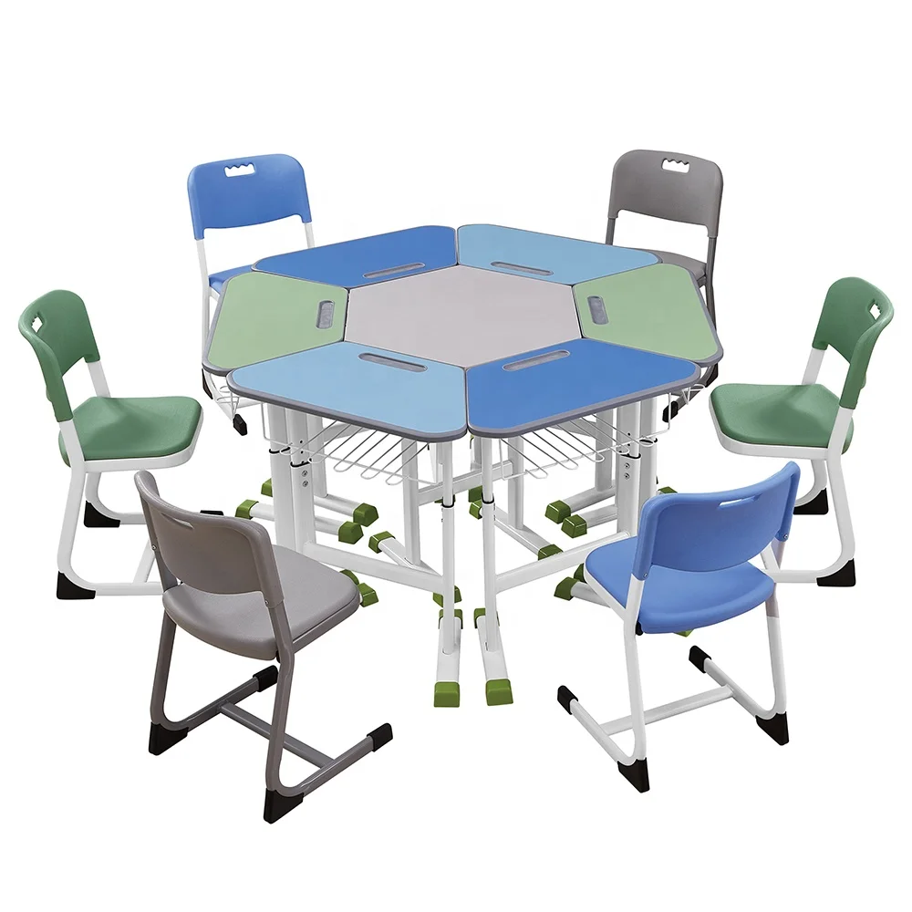 Modern Classroom Wood Furniture Middle Student School Desk And Chair 8