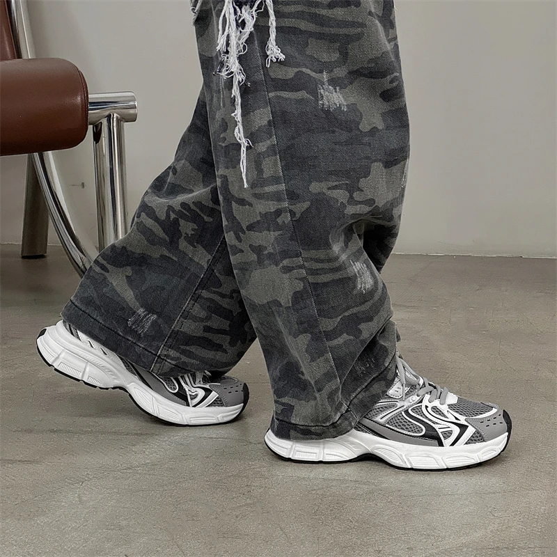 New Fashion Running Casual Platform Ugly Height Increasing Chunky Platform Thick Sole Trainer Sneakers Dad Shoes for Men