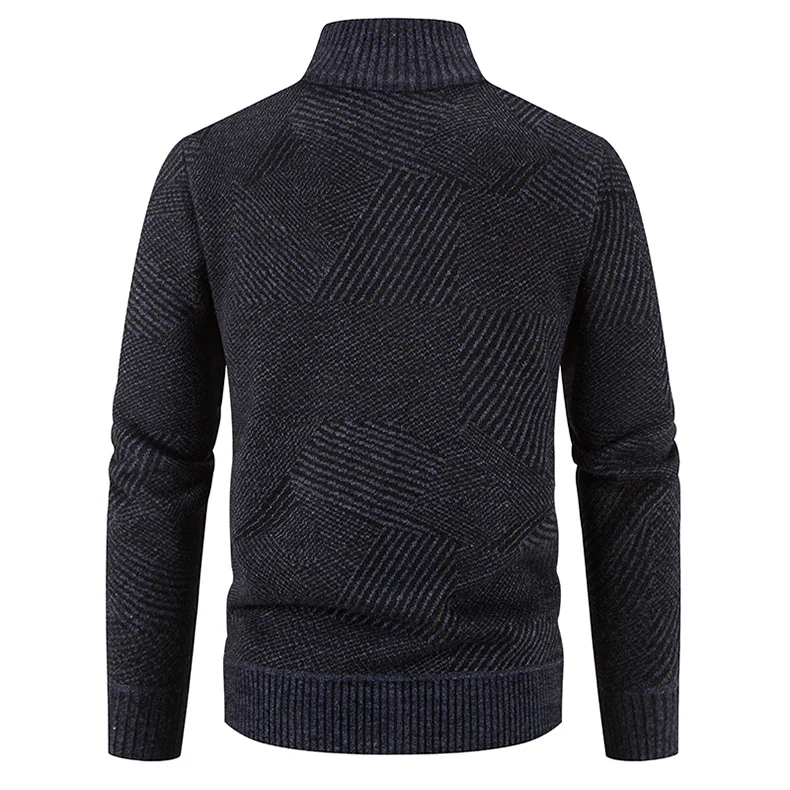 Men's New Striped Baseball Collar Cardigan Men's Knit Sweater Fashion ...