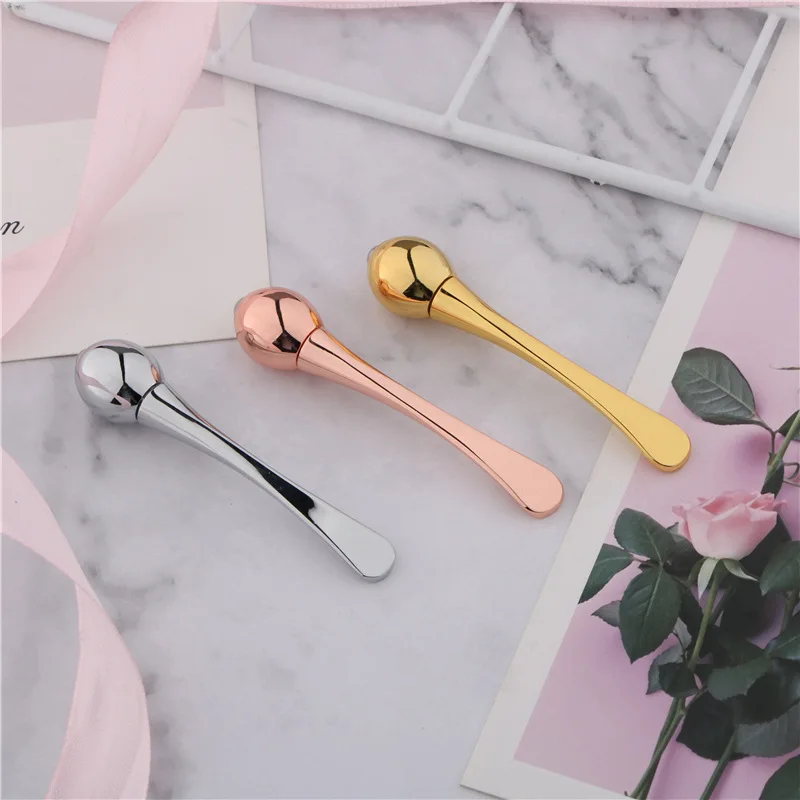 Палочка для крема для глаз, массажная палочка для глаз, металлическая Косметическая ложка для красоты, инструмент для ухода за кожей