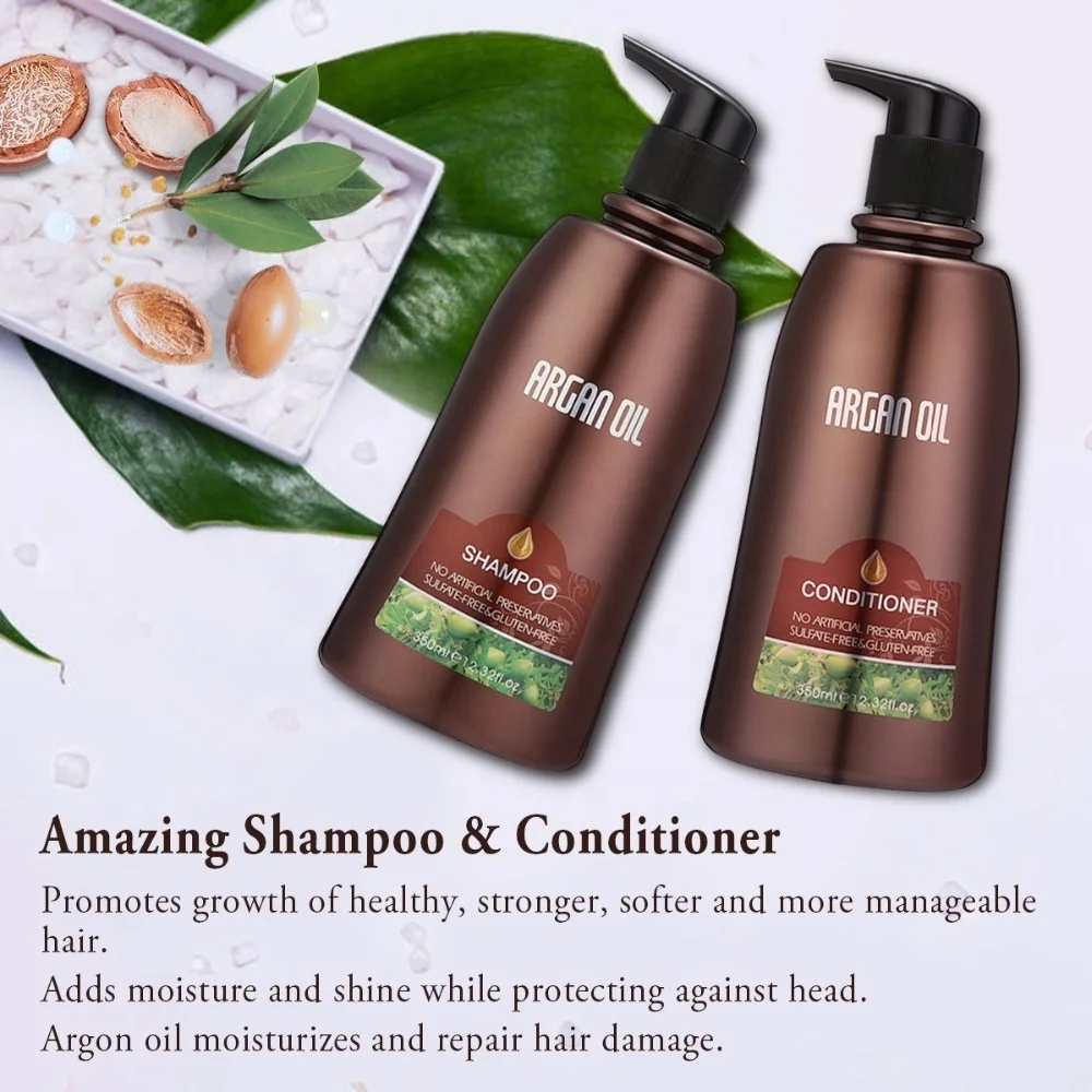 Morocco Argan Oil Hair Shampoo with argan oil keratin fatty acids proteins for hair loss prevention making hair smoother softer