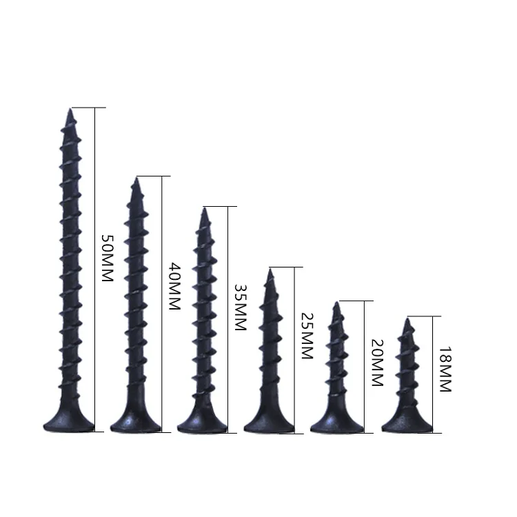 Baysundor #6 M3.5 Phosphate Coarse Thread Dry Wall Mdf Drywall Gun Screw Self Tapping Gypsum Black for Wood