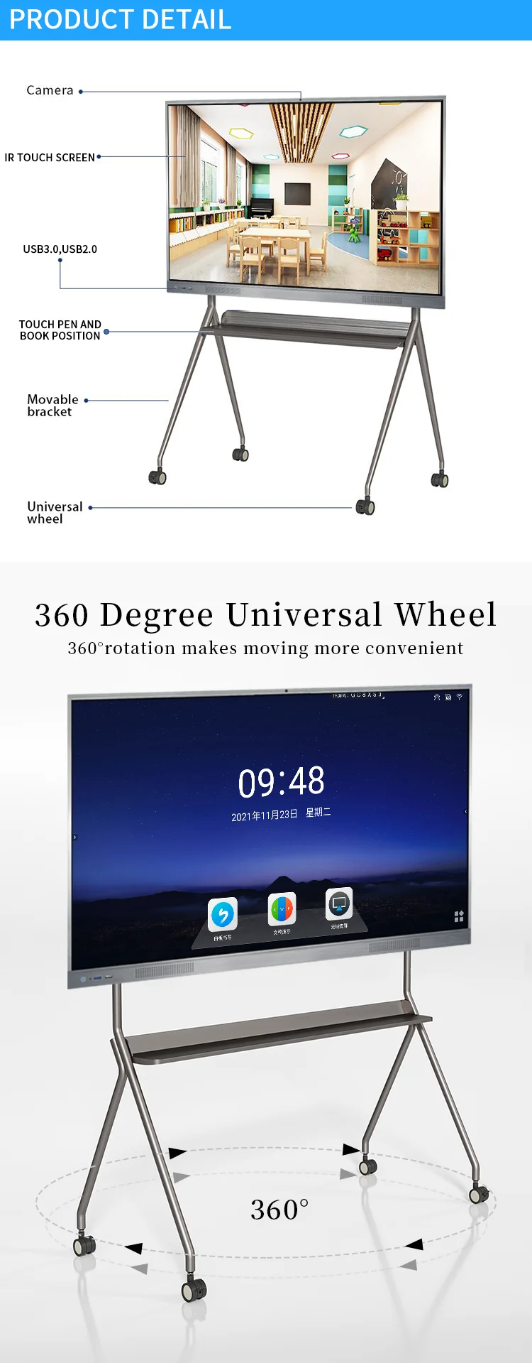 EIBOARD Interactive Smart Whiteboard ODM OEM Multifunction  Interactive Smart Board Best Price of Smart Board