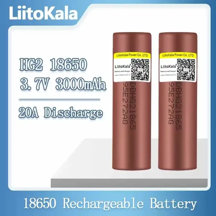 Batterie Li-ion rechargeable Liitokala lii-HG2 18650 3000 mAh 20 A 3,7 V INR-18650 HG2 100 % originale pour lampe torche