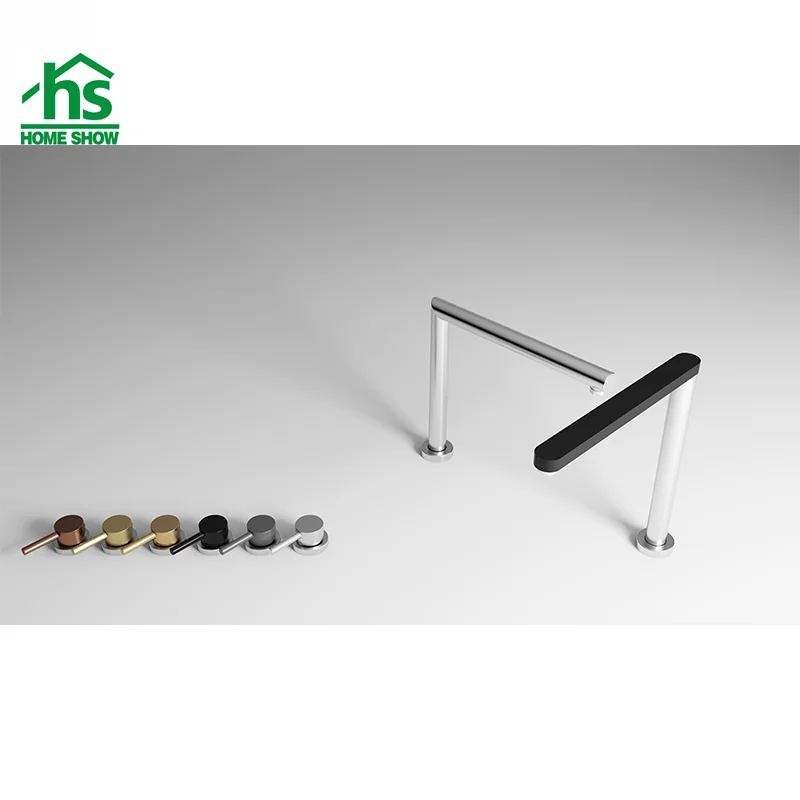 black 2 Holes Fold-able Adjustable kitchen faucets tap