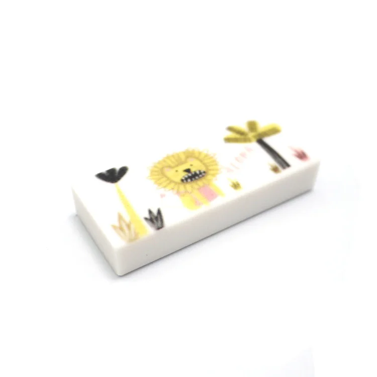 Manufacturer Cute Stationary Pencil Erasers Customized 3D Printing White Kawaii Cartoon Student School for Children