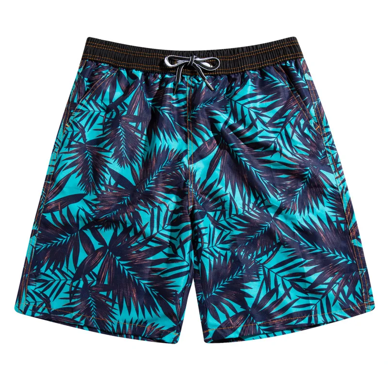 Spring Summer Men Beach Shorts Coconut Tree Pattern Elastic Short Pants Drawstring Bermuda Board Shorts175_voghion.com