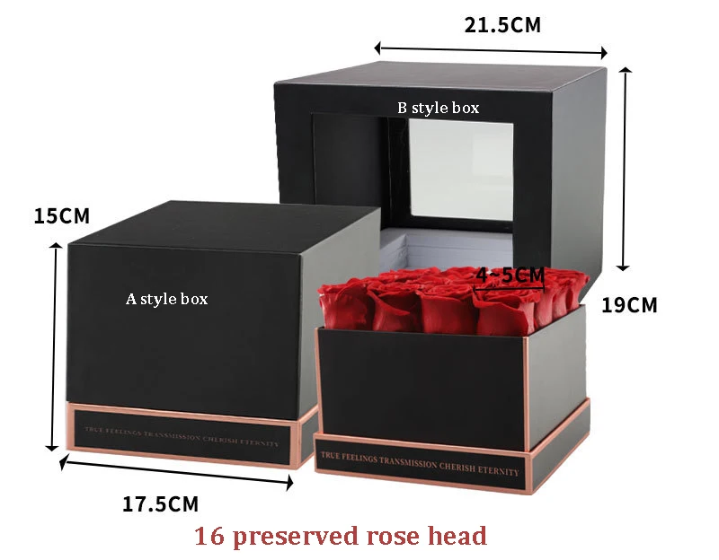 product rich style decorative flowers valentines day christmas gift immortal infinity eternal forever stabilized preserved roses box-57