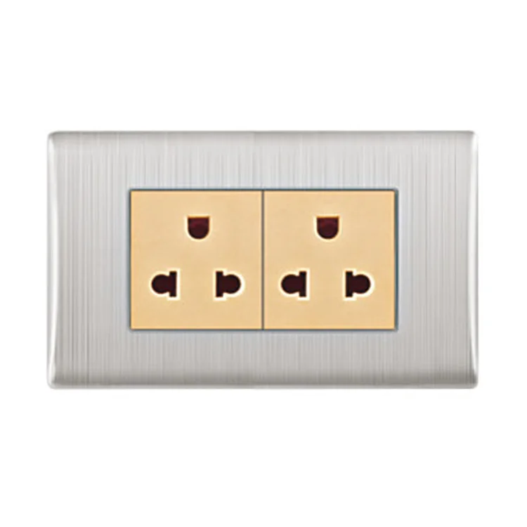 VNX Wholesale Exporter of High-Quality VNX Silver Color 2 Gang One Way 250V Electrical Wall Switch for Electrical Home