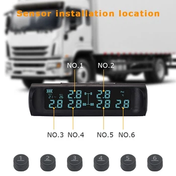 TPMS Sans Fil 4 Capteurs Solaire - Contrôle Pression Pneus Voiture, Camion, Camping-car, 50 PSI Max - 6