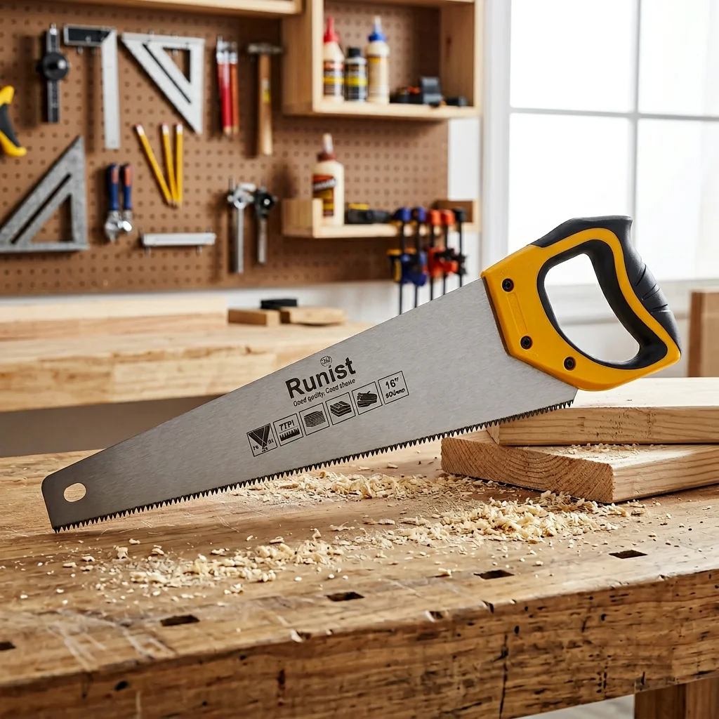 16 Inch Industrial & DIY Grade Hand Saw for Wood Metal Drywall Concrete Cutting-Fixed Blade