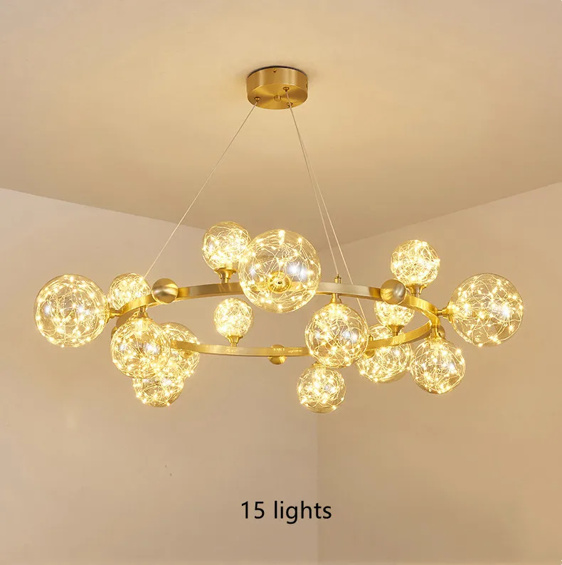 Circular chandeliers imported from china modern glass ball chandelier pendant lamp for kitchen gold led light chandelier pendant
