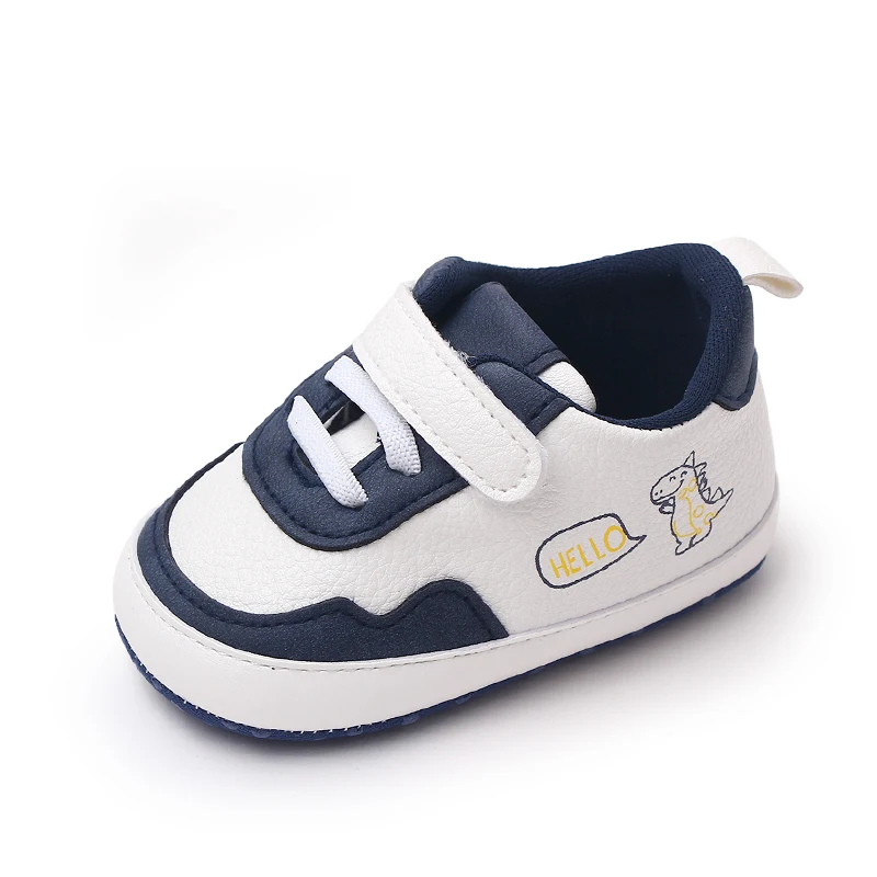 Leather Matching Color Cartoon Dinosaur Baby Soft Sole Fashion Casual Toddler Shoes supplier