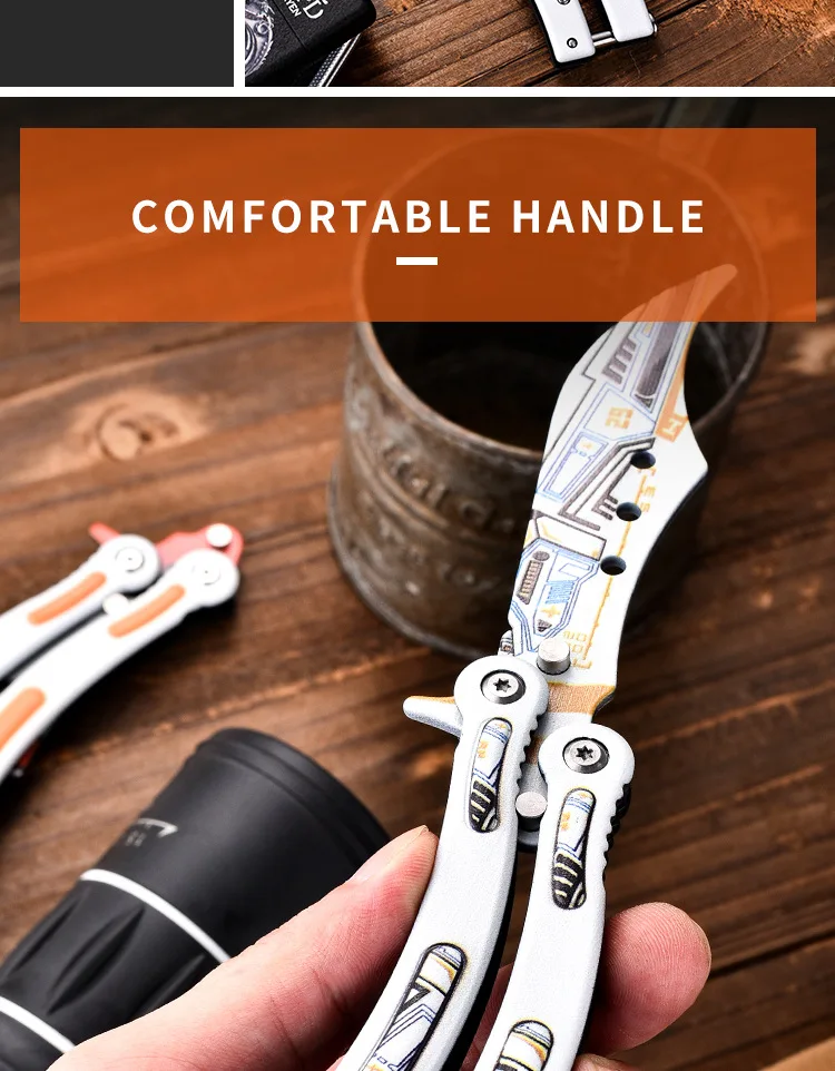 Practice Butterfly Knife Stainless Steel Dull Blade Butterfly Knives