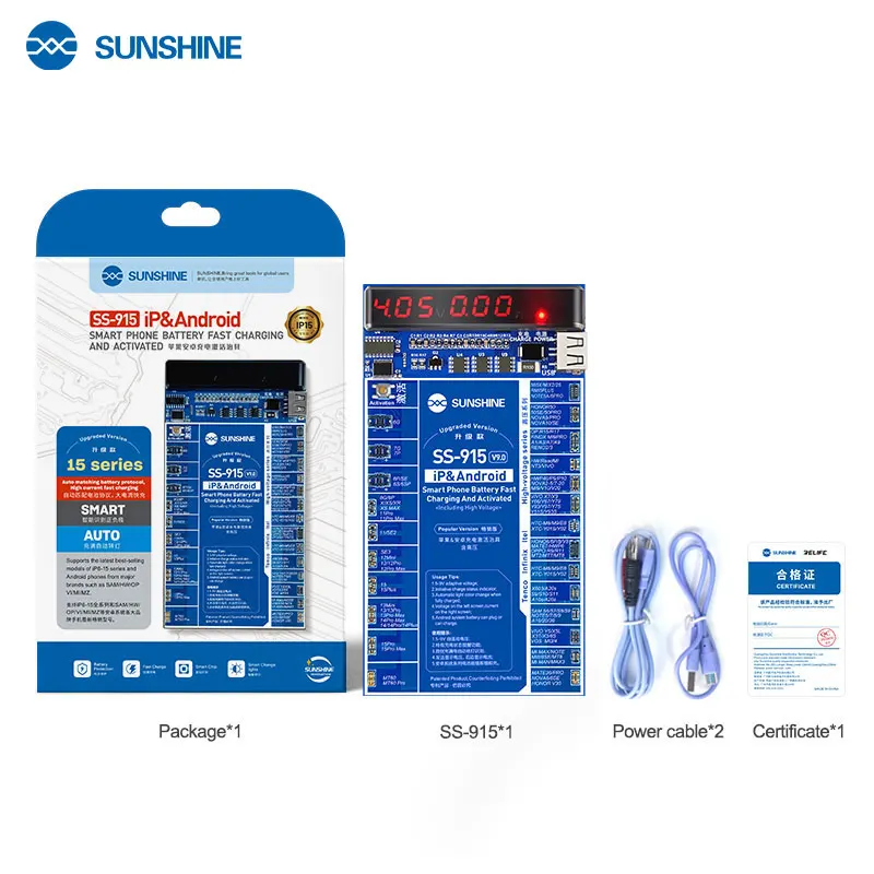 SUNSHINE SS-915 V9.0 универсальная плата активации аккумулятора для телефона 6-15Promax Android полный диапазон зарядки