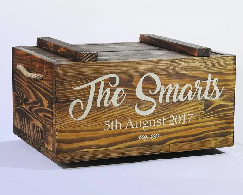 Boîte à Cartes De Mariage En Bois - Boîte Cadeau En Bois Pour Mariage