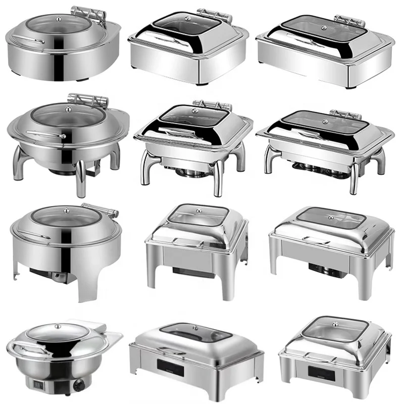 Горячая распродажа, круглая Золотая тарелка из нержавеющей стали для жарки, набор для жарки блюд для подачи в отель