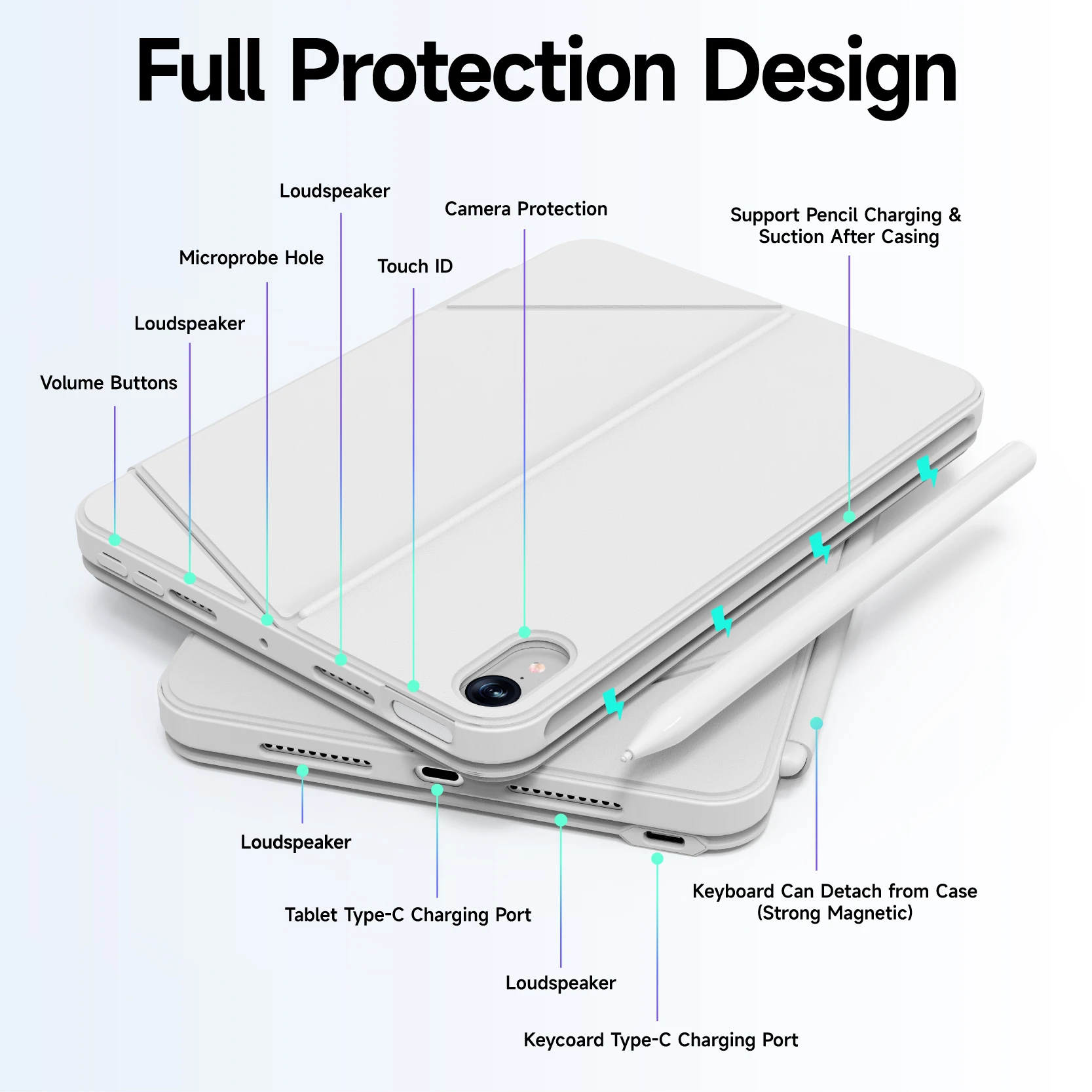 7 detachable magnetic cover with 7 colors backlight auto lock function-3