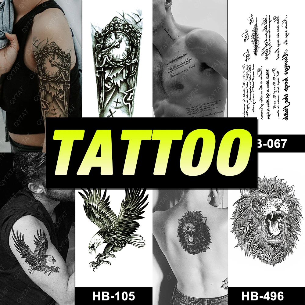 QYTAT High Quality Realistic Fake Body Water Transfer Temporary Tattoo  Sticker, image size:1000x1000