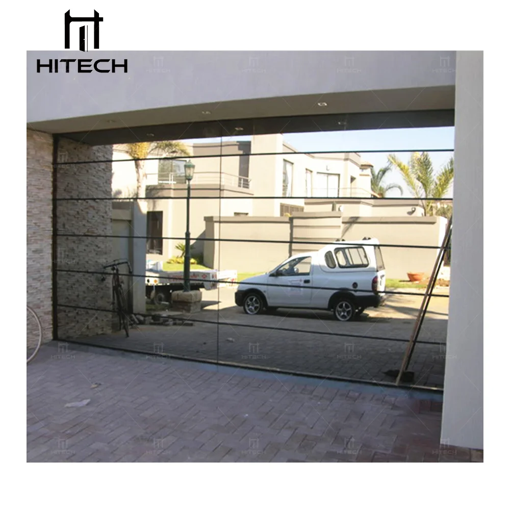 Hitech Automatic Sliding Frosted Clear Glass Garage Door Rolling Shutter Garage Doors  Garage Screen Door  with Glass