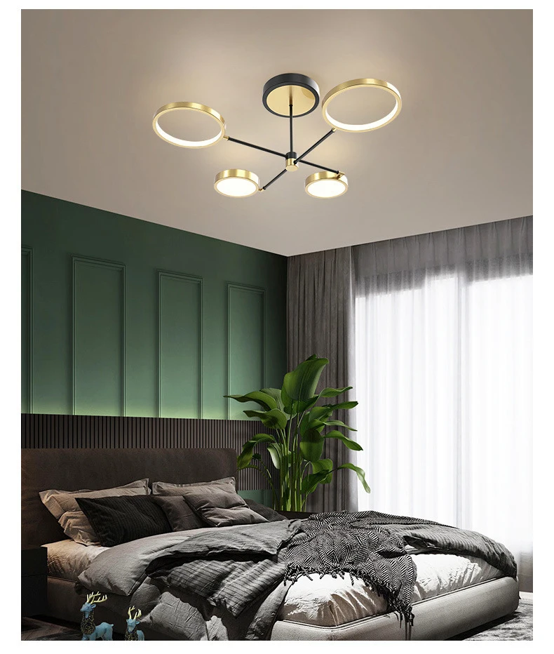 Indoor modern led 8 circles ceiling lamp chandeliers & pedant lights for home decoration