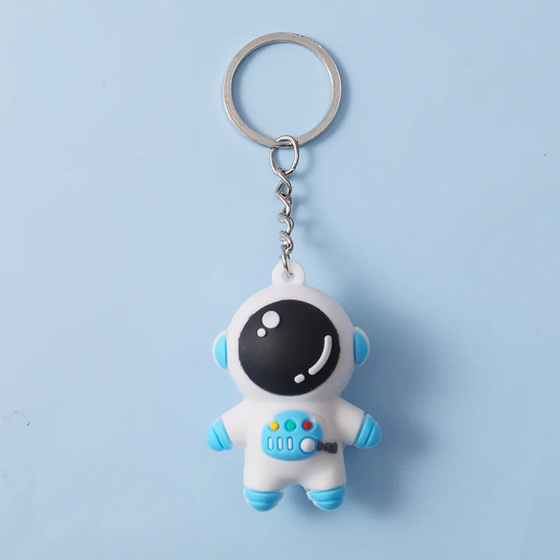 Cartoon Astronaut Keychain PVC Soft Rubber Keyring Student Backpack Pendant Small Gift Key Accessories Wholesale 6