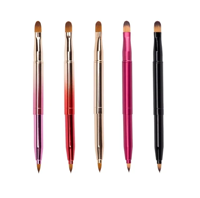 High Quality Makeup Double Head 2 In 1 Lip Brush Portable Lipstick Brush Concealer Eyeliner