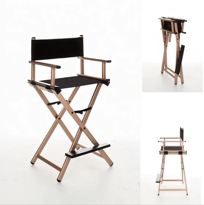 Portable Director Chair Lightweight Aluminum Makeup Chair Folding Makeup Artist Chair