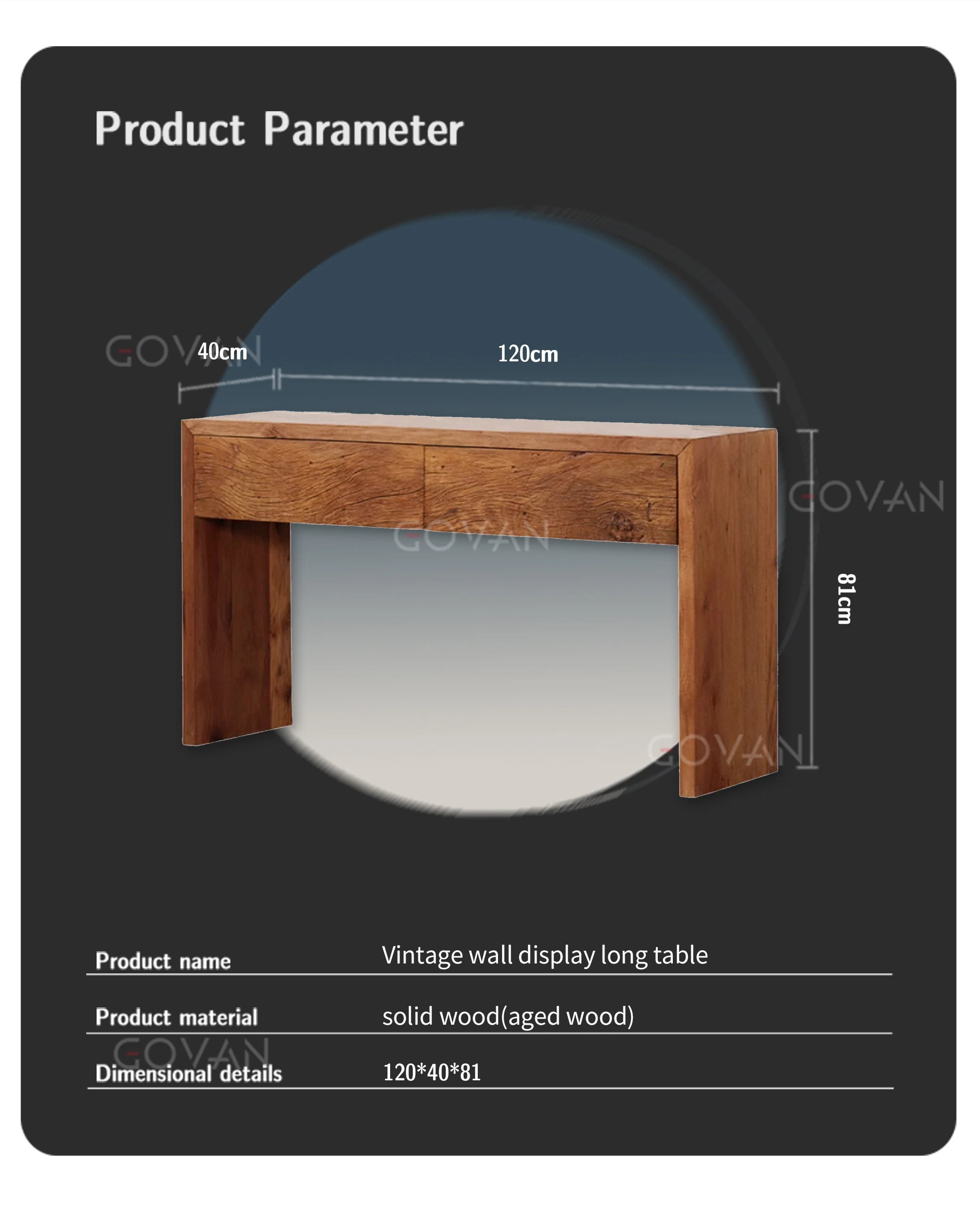 Wabi Sabi Vintage Wall Display Long Table Console Table Quality Indoor ...