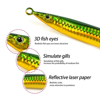 Boat Fishing Night-Luminous Quick-Pull Sinking Metal Jig 130g 160g 180g Slow-Roll Artificial Hard Bait Lure – Metal Jig – view 3