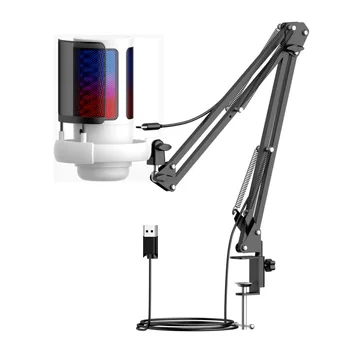Alternative view of USB RGB Light Microphone for Gaming Computer Accessories Microphone for Laptop with Tripod Stand Pop Filter for Recording Voice