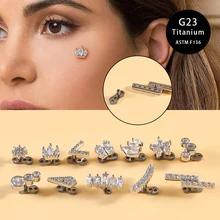 fashion Piercing jewelry G23 Titanium Driven nail Internal thread Copper set zircon Resident nail Subcutaneous body jewelry