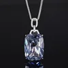 White White Blue plated pendant with Chopin chain