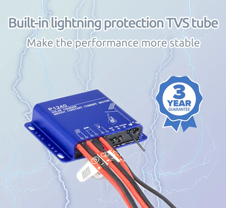 Intelligent Ip68 Waterproof P1240 12v 8a Pwm Solar Charge Controller 8a ...