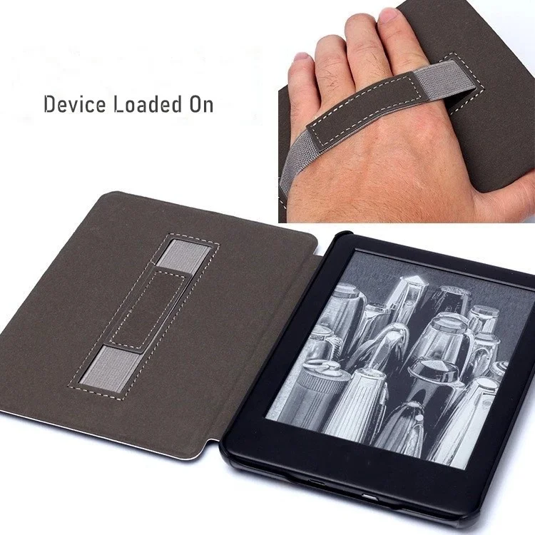 product for tablet cover case for kindle paperwhite 12 gen 2024 custom sublimation clear back hybrid strap leather case model-6