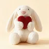 Heart-holding Ear-hanging Rabbit White 20cm