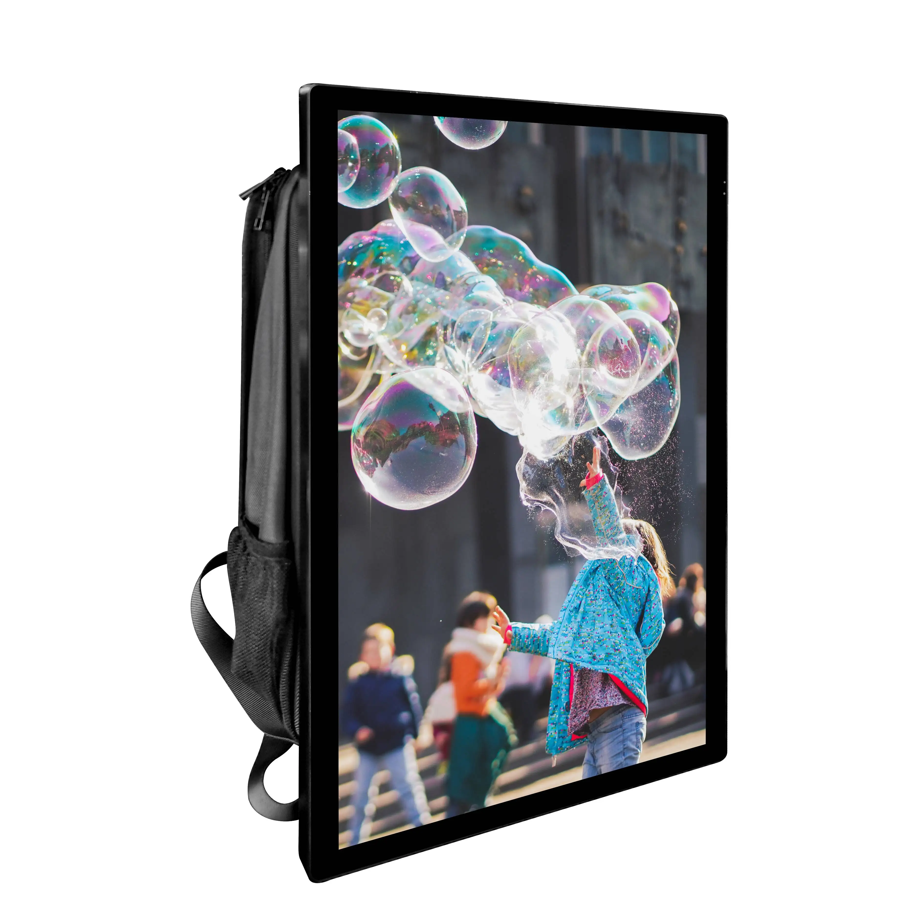 2023 Direct Factory price 32 Inch Network Wifi Android Portable Backpack Vertical LCD Advertising TV Display Screens