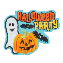 Halloween Party Clothes Decoration Custom Pumpkin Embroidery Patches