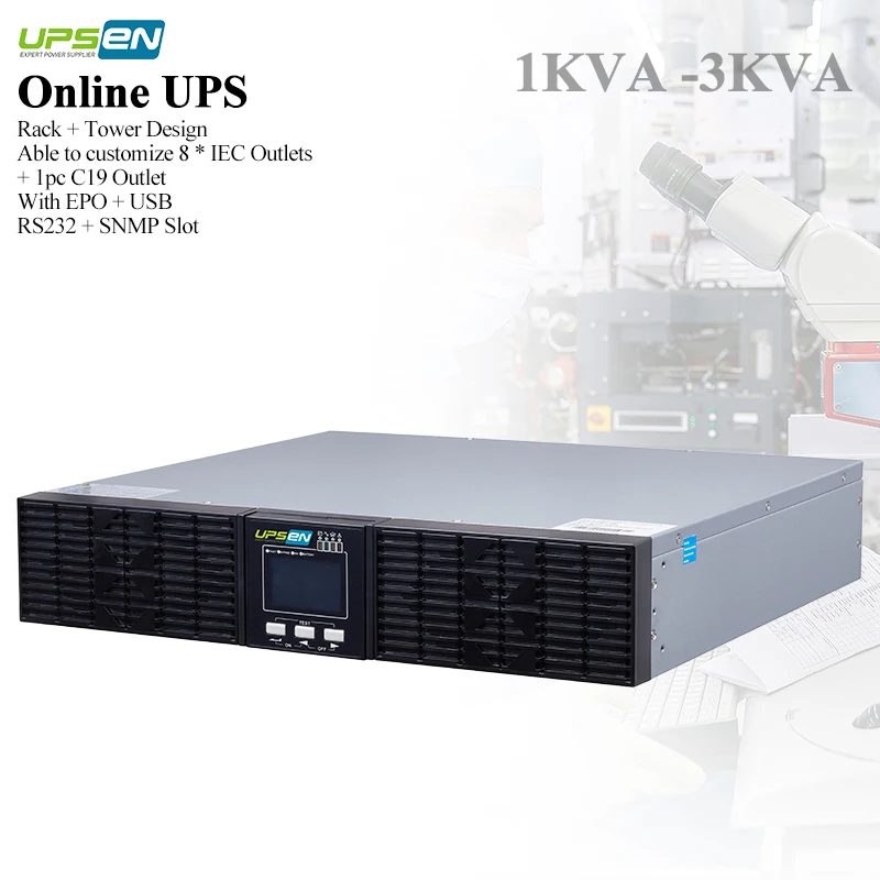 High Frequency Online UPS 10-20kVA | LiFePO4 48V 200Ah | Rack/Tower Convertible for Edge Data Centers | 94% Efficiency