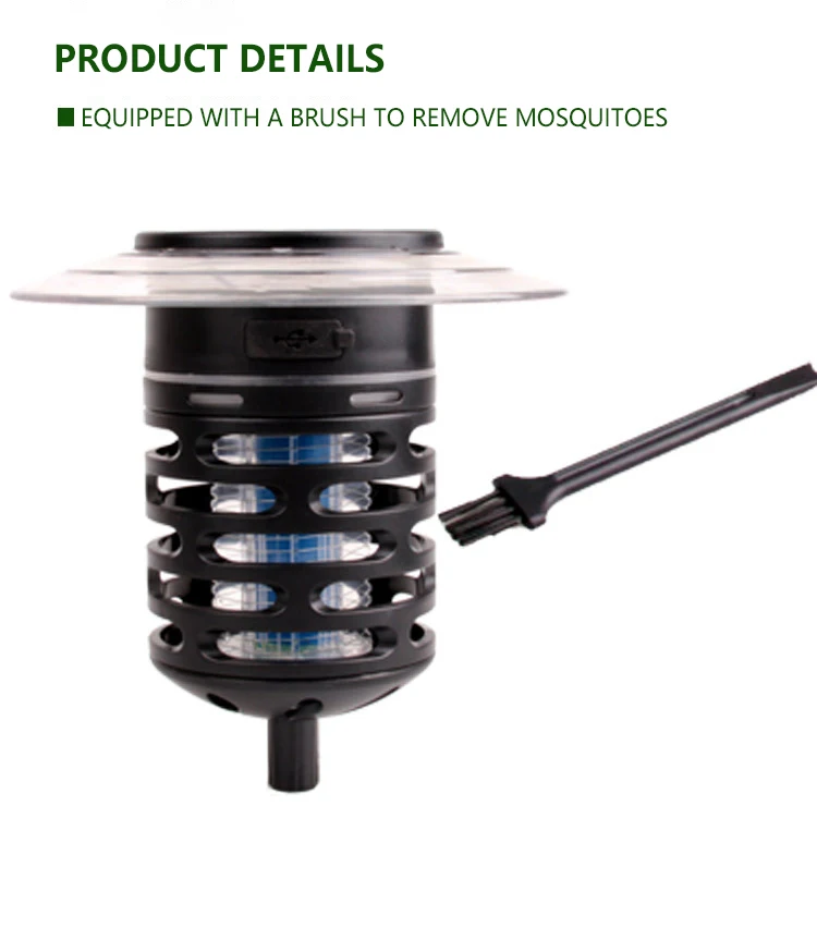 Type-c Rechargeable Bug Zapper RGB Ground Light Solar Mosquito Killer LED Garden Light factory