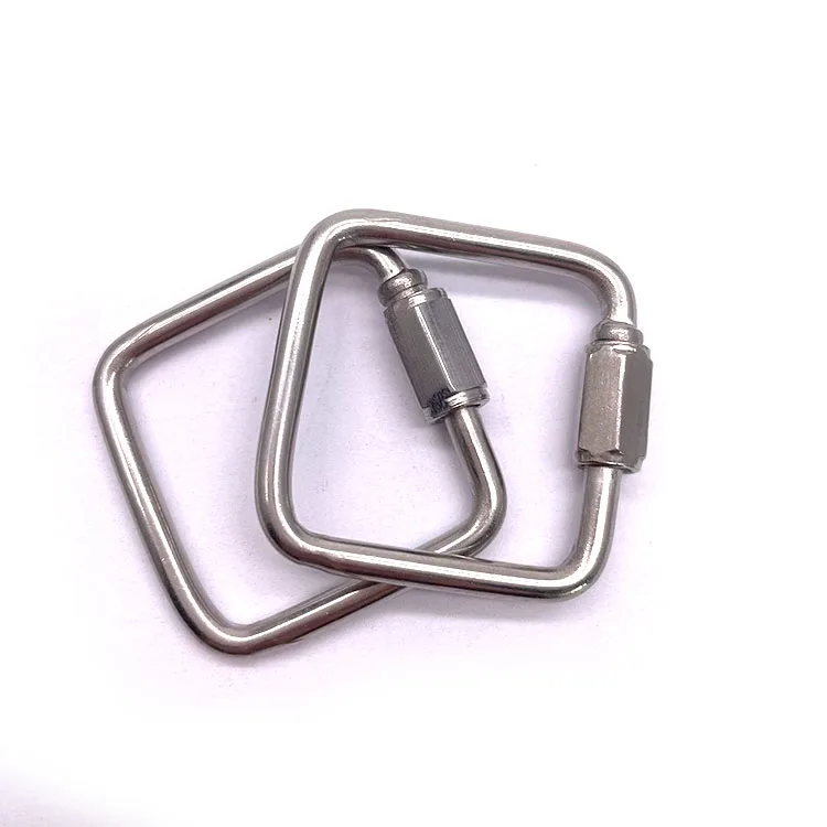 BT-510 Retail Industry Custom 3.5mm Stainless Steel 304 Carabiner Hook Screw Square Quick Link